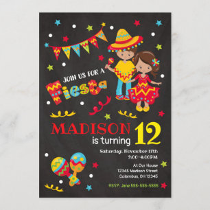 Fête mexicaine Invitation d'anniversaire TOUT