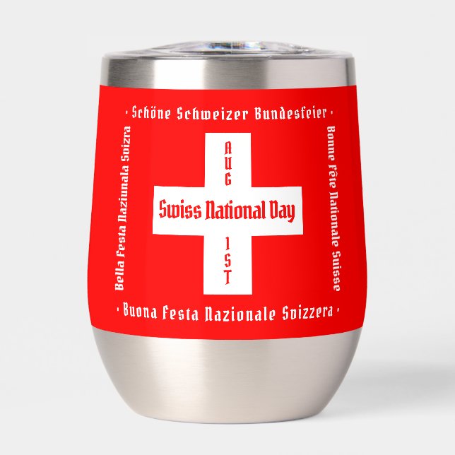 Fête nationale suisse en quatre langues Drapeau su (Avant)