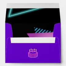 Fête néon des années 80 Enveloppe modifiable Thème