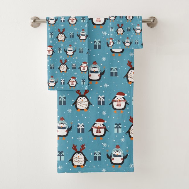 fête Noël Carrelage de vacances motif pingouin (En situation)