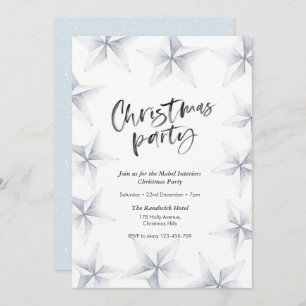 Fête Noël Invitation   étoiles d'argent