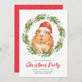 Fête Noël Invitation | mignonne couronne de hamste