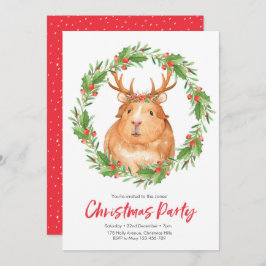 Fête Noël Invitation | mignonne couronne de hamste