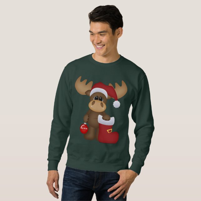 Fête Noël Moins sweatshirt (Devant entier)