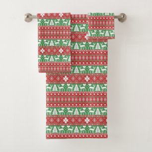 Fête nordique rouge et verte Noël scandinave
