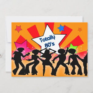 fête rétro des années 80 Invitation