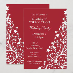 fête rouge Fêtes corporatives Invitations