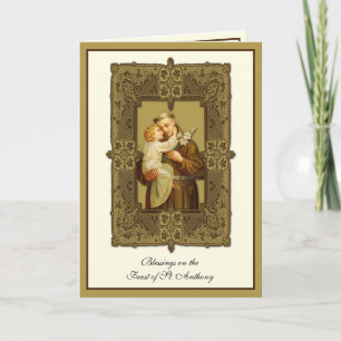 Fête Saint Anthony Jesus Carte religieuse