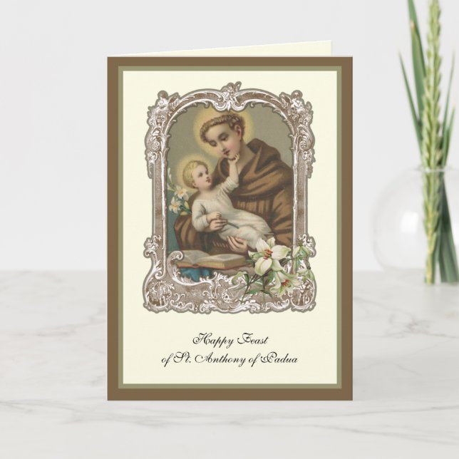 Fête Saint Antoine de Padoue Carte Enfant Jésus (Devant)