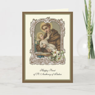 Fête Saint Antoine de Padoue Carte Enfant Jésus