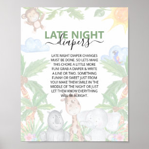 Fête Sauvage Baby Shower Poster pour Couches de Nu