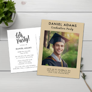 Fête   Simple Script Grad Party Invitation
