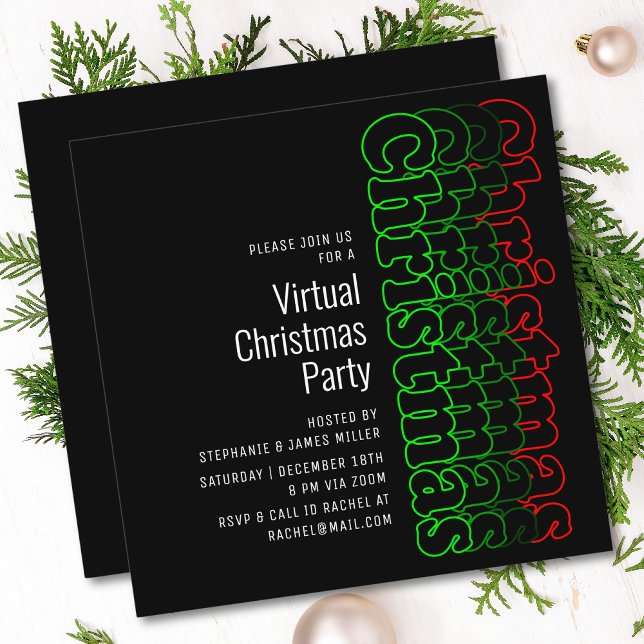 Fête virtuelle de Noël moderne Invitation en ligne (Créateur téléchargé)