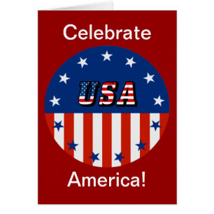Fêter America USA Flag Stars Holiday Card