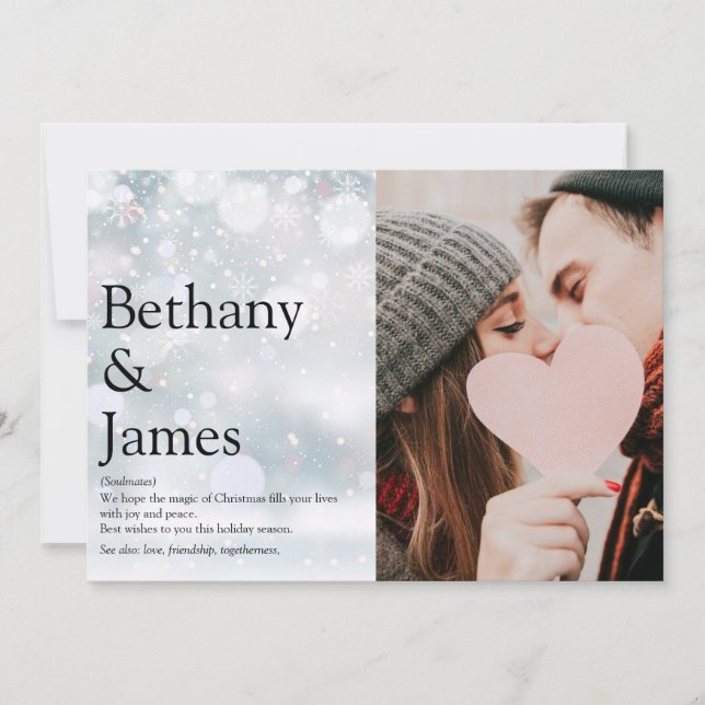 Fêtes Annuelles Cartes de Noël pour couples avec flocons de neige  (Devant)