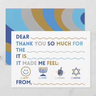 Fêtes Annuelles Cartes de remerciement Hanukkah pour enfants À c