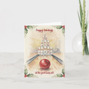 Fêtes Annuelles Cartes de vœux de Noël pour le bowling