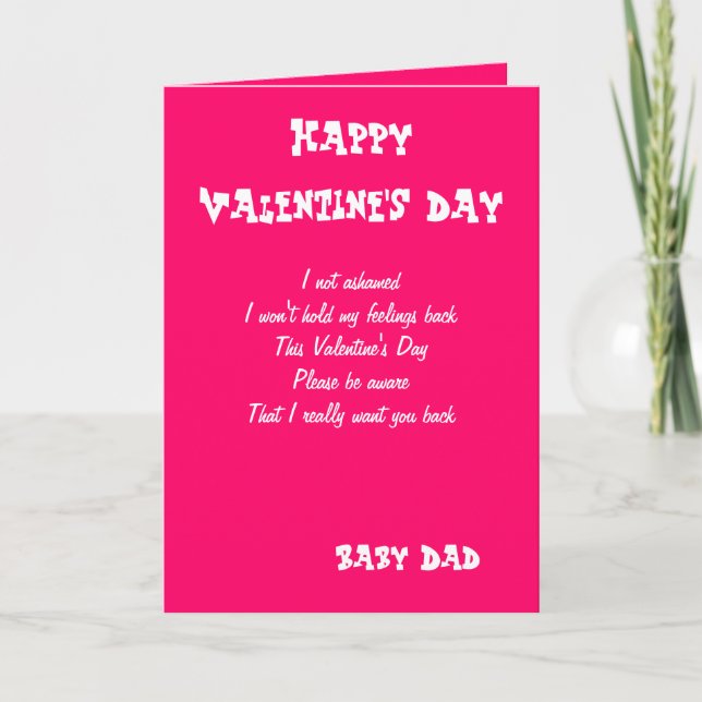 Fêtes Annuelles Je veux les cartes de la Saint-Valentin pour papa (Devant)