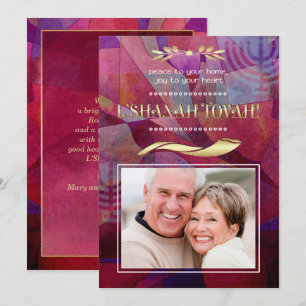 Fêtes Annuelles Rosh Hashanah   Cartes Photo Plates pour la Nouvel