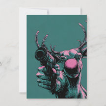 Rudolph a une arme Cartes de Noël drôles pour adul