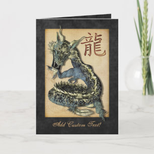 Fêtes Annuelles Salutations et cartes pour notes bleus chinois de