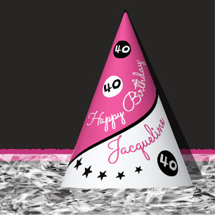 Fêtes Chapeaux de fête en papier personnalisés rose pour