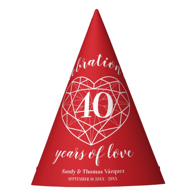 Fêtes Chapeaux de fête personnalisés pour les 40 ans de  (Devant)