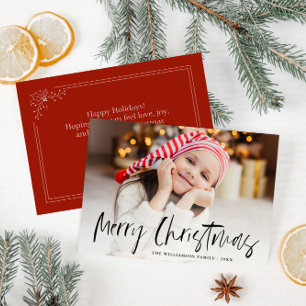 fêtes de noël adorable carte photo personnalisé
