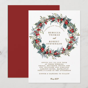 fêtes de noël faire-part de mariage moderne