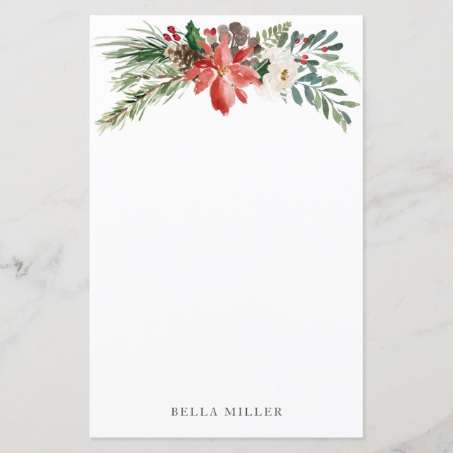 Fêtes de Noël Feuilles de papier Floral hiver (Devant)