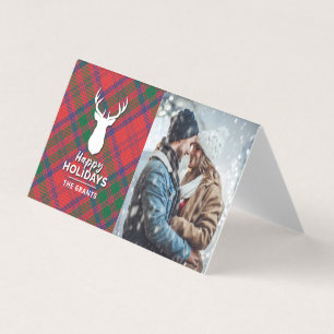 Fêtes de Noël personnalisées Carte Photo Plaid
