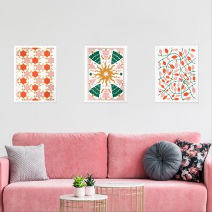 Fêtes de Noël rétros Lumières Arbres Rose