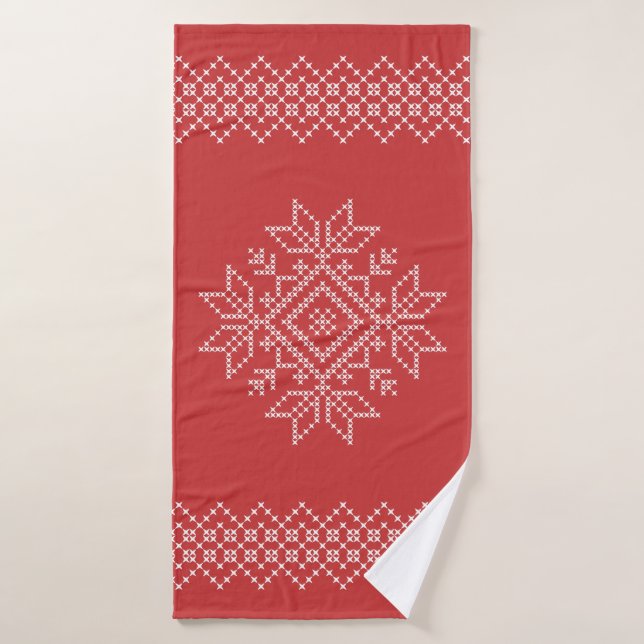 Fêtes de Noël saison snowflop art (Serviette de bain)