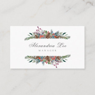 Fêtes Noël Floral Cartes de visite