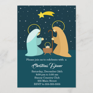Fêtes Noël invitations cadeaux nativité