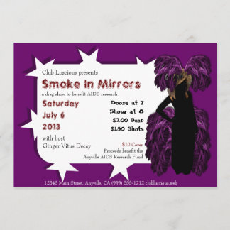 Fethered Queen Custom Drag Show Invites Einladung