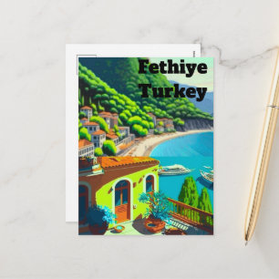 Fethiye Türkei Reise Postkarten Kunst, Fethiye Tür