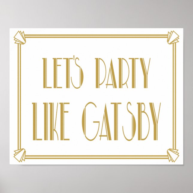 Fêtons comme Gatsby Art Déco imprimé (Devant)