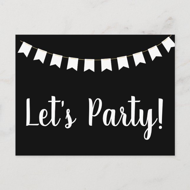 Fêtons une invitation en noir et blanc (Devant)
