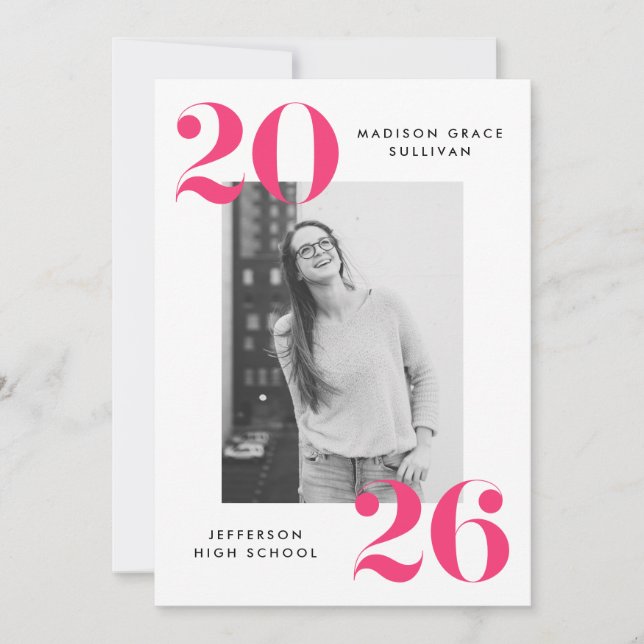 Fett 2023 Foto Graduation Party Einladung (Vorderseite)