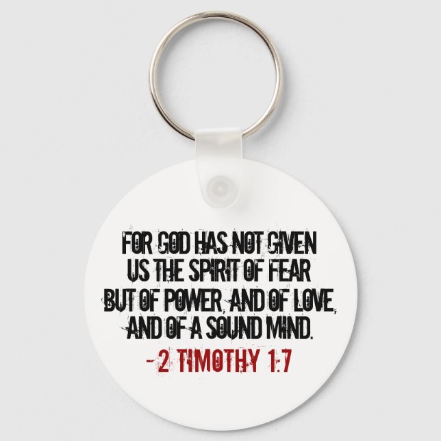 Fett 2 Timothy 1:7 Schlüsselanhänger (Vorderseite)