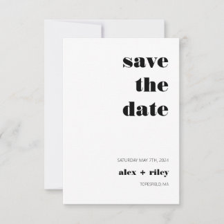 Fett 3,5" x 5" Save the Date flache Karte