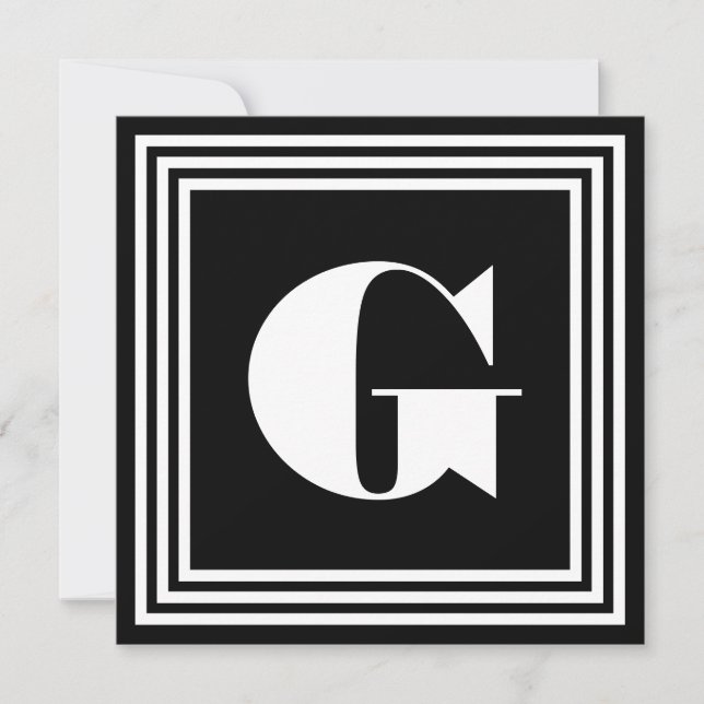 Fett 3-Rahmen-Monogramm | Schwarz/Weiß (Vorderseite)