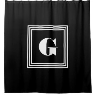 Fett 3-Rahmen-Monogramm Schwarz/Weiß Duschvorhang