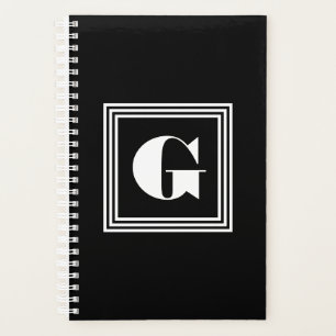 Fett 3-Rahmen-Monogramm Schwarz/Weiß Planer