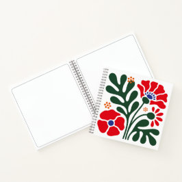 Fett-Abstract-Blumen-Notizbuch mit Mohn-Motiv Notizbuch