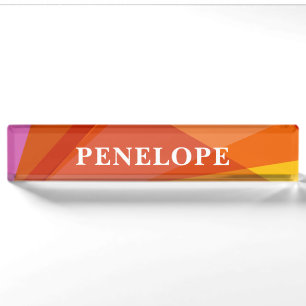 Fett Abstrakte geometrische Farbe Personalisiert Namensplakette