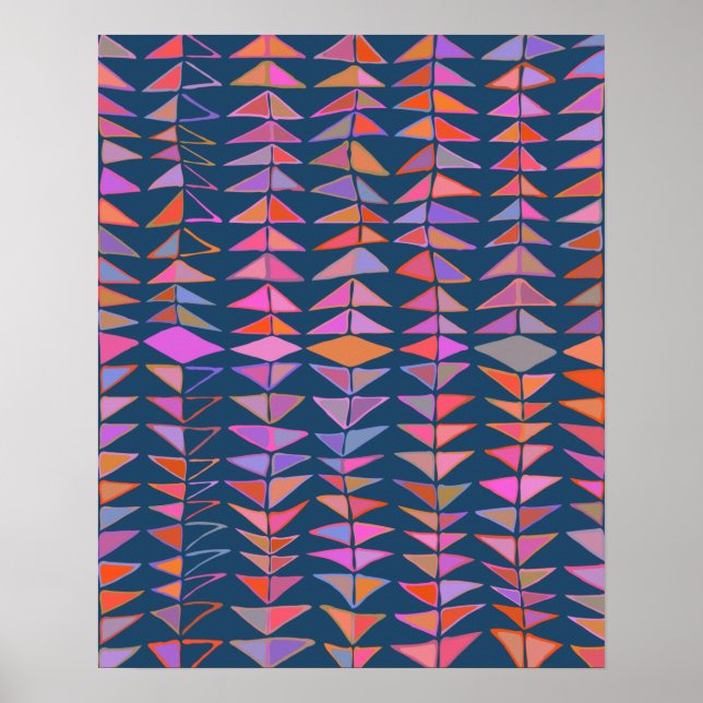 Fett Abstrakte geometrische gestrichene Dreiecke i Poster (Vorne)