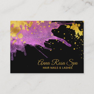 *~*Fett Abstraktes Aquarell Gold Luxe Glam Visitenkarte
