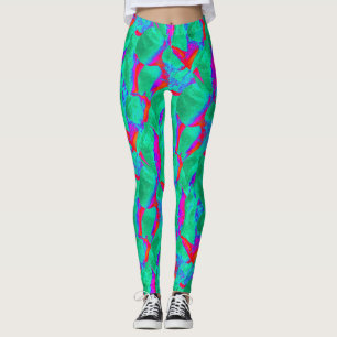fett abstraktes Design rot grün Leggings